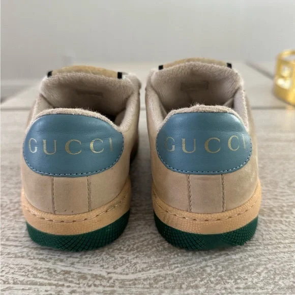 Gucci Kids Beige and Blue Sneakers